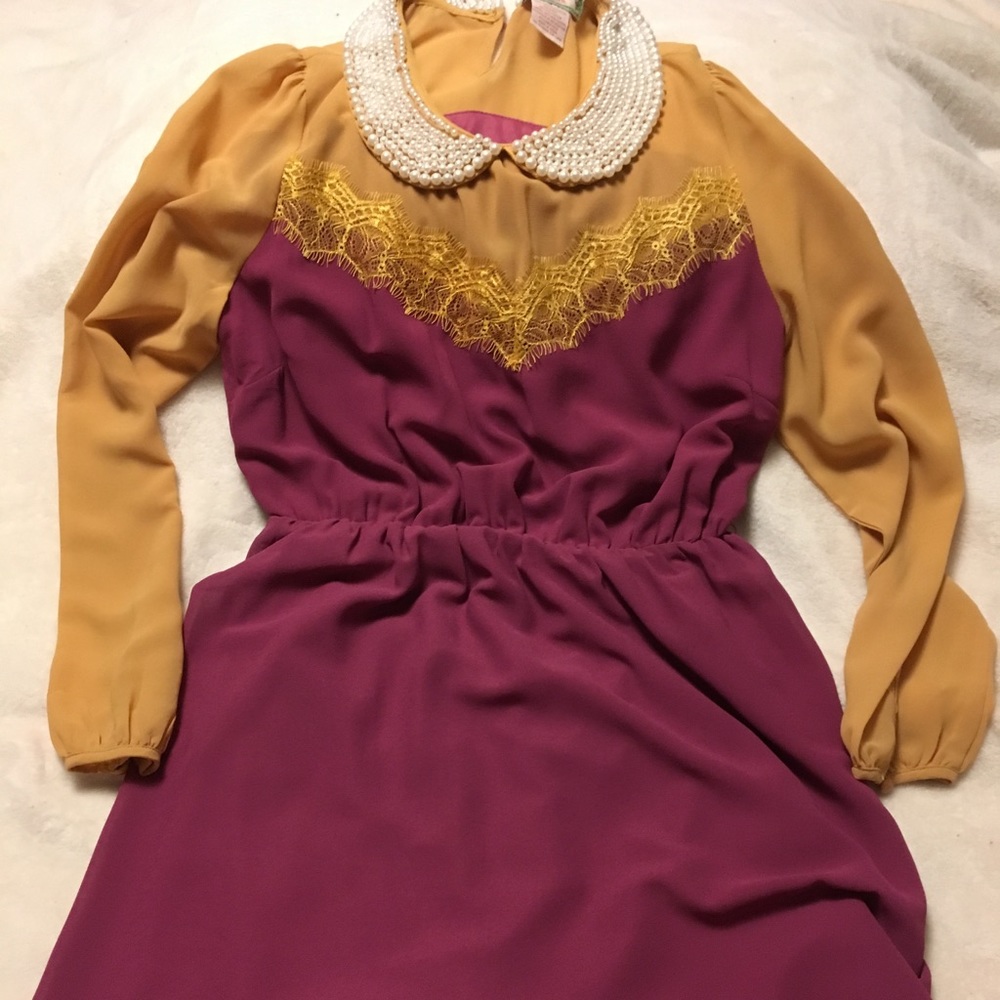 Lace & Pearl Tunic Dress/ Blouse